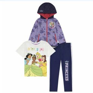 New! Character Kids toddler Girls 3-piece Sweater Fleece Set ~ PRINCESS size 6!!